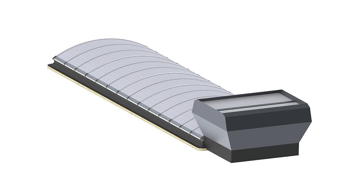 3D rendering of a Lichtband B with external upstand by roda.